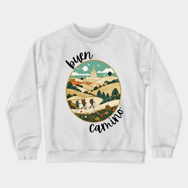 Buen Camino! El Camino de Santiago de Compostela - The Way of Saint James - Peregrino Pilgrim - Camino Frances Ingles Primitivo Shirt, Hoodie, Mug, Tote, Souvenir, etc Crewneck Sweatshirt by cloudhiker